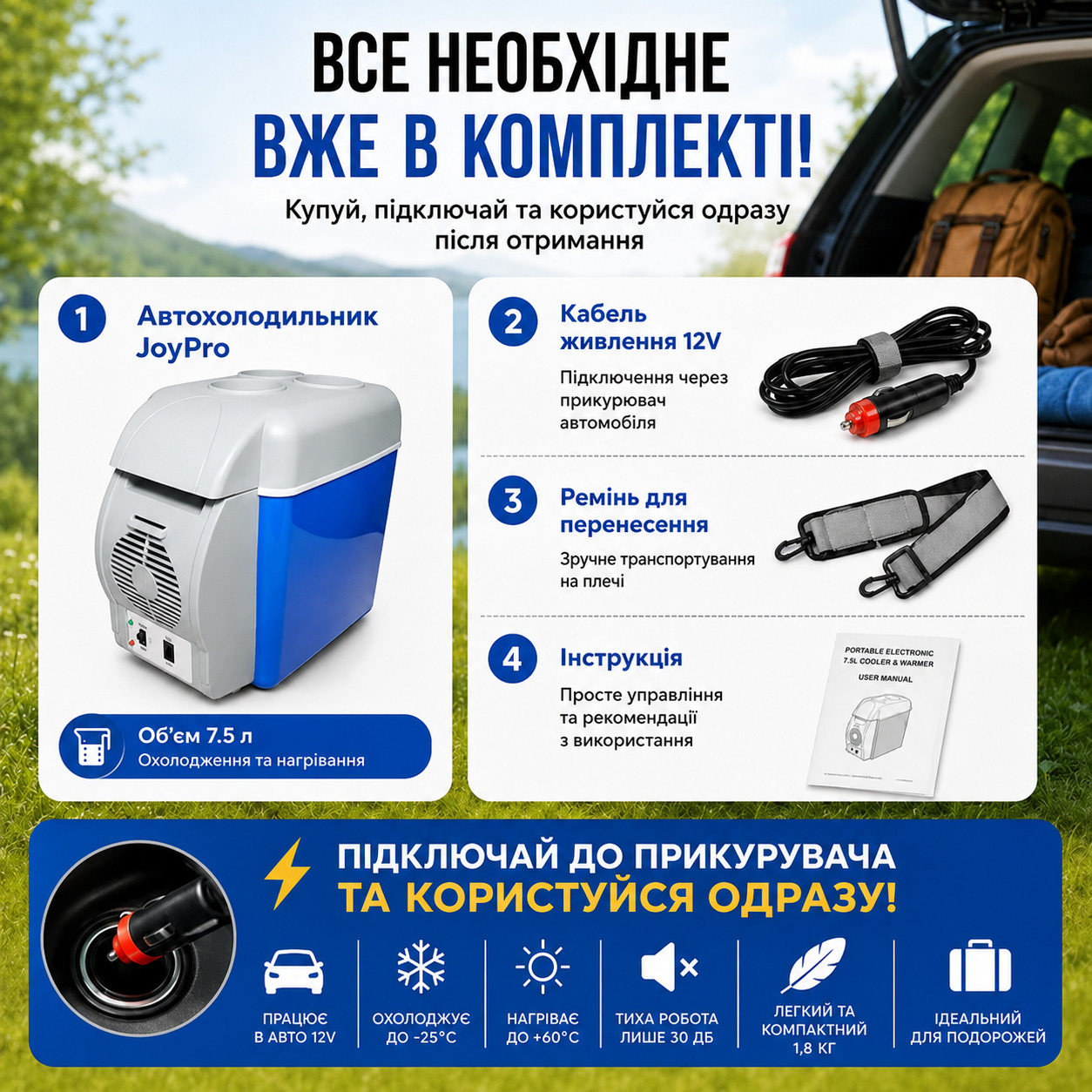 Автохолодильник з напоями